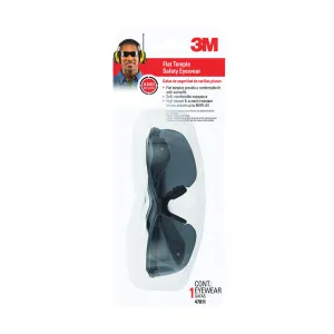 3M 47011-WV6 Safety Eyewear, Anti-Scratch Lens, Polycarbonate Lens, Semi-Rimless Frame, Plastic Frame, Black/Gray Frame