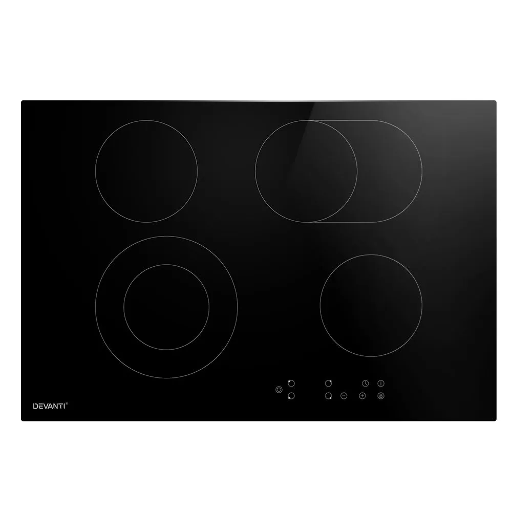 77cm Electric Ceramic Cooktop, 6600W Touch Control – Devanti