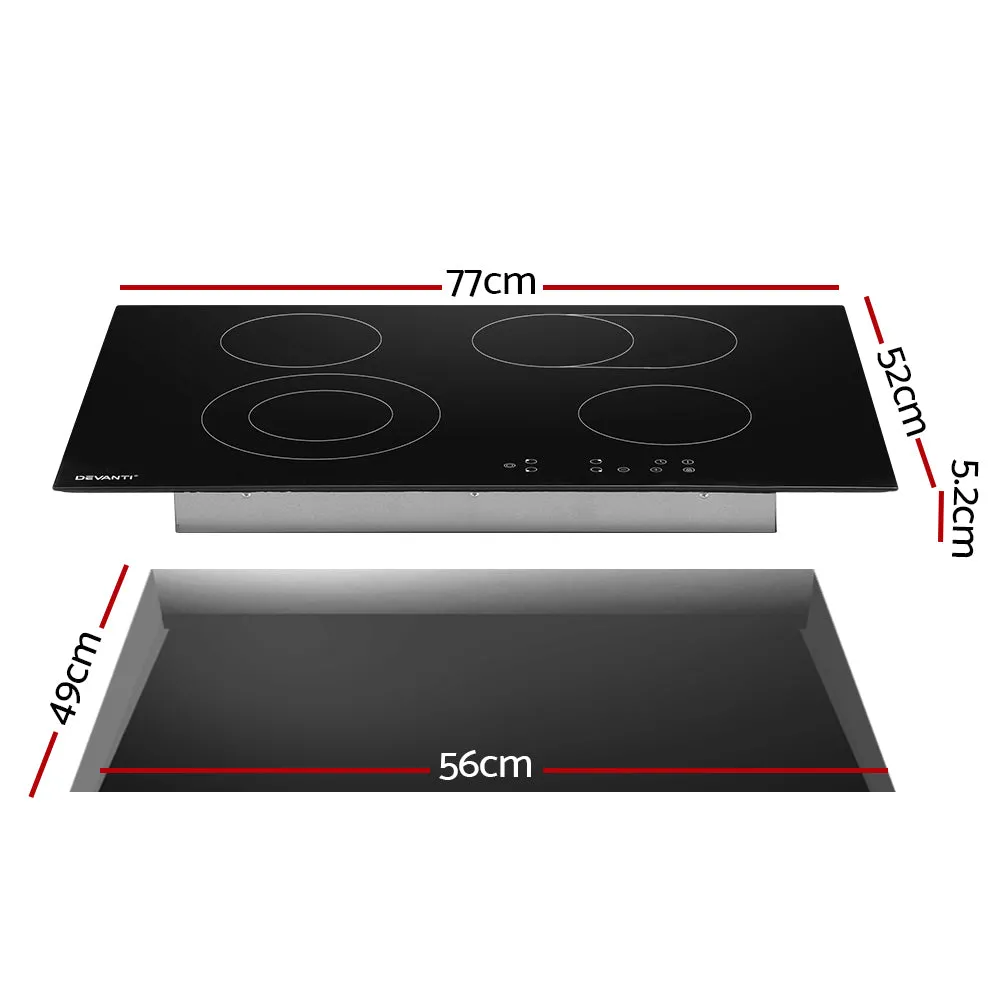 77cm Electric Ceramic Cooktop, 6600W Touch Control – Devanti