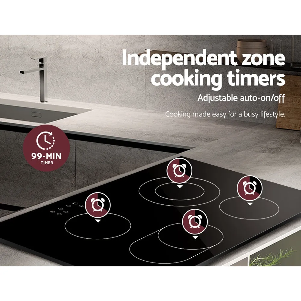 77cm Electric Ceramic Cooktop, 6600W Touch Control – Devanti