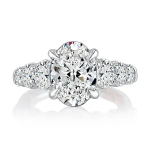 A. Jaffe Oval Diamond Engagement Ring Setting in White Gold