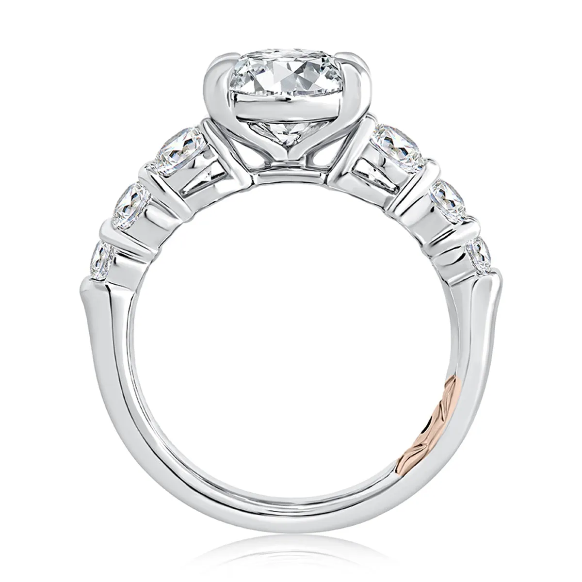 A. Jaffe Oval Diamond Engagement Ring Setting in White Gold