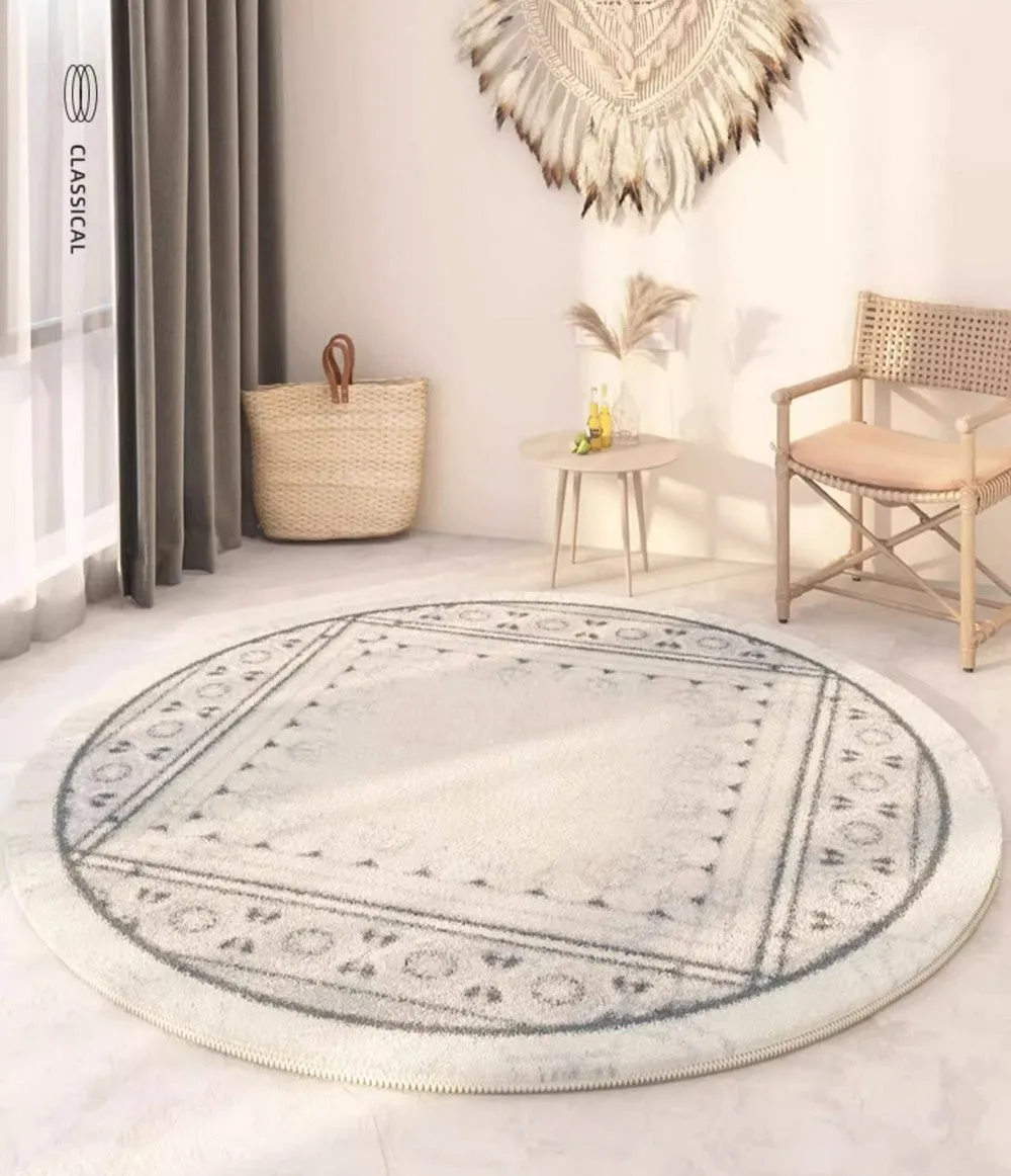 Abstract Contemporary Round Rugs, Circular Modern Rugs under Chair, Modern Round Rugs under Coffee Table, Geometric Modern Rugs for Bedroom