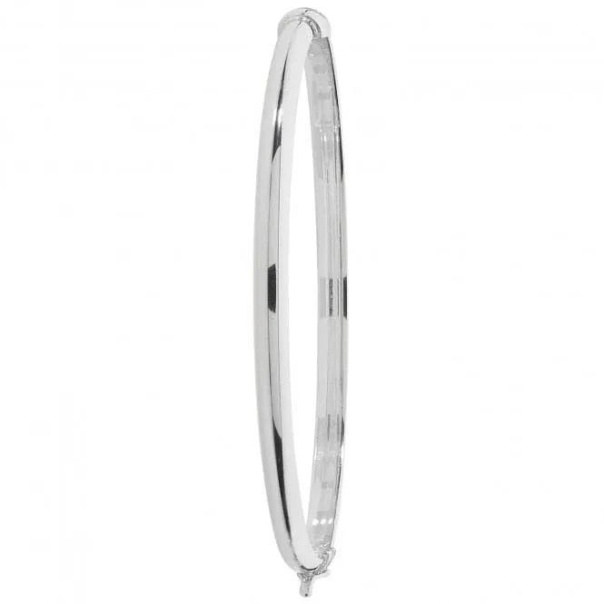 Acotis Silver Bangle Oval Plain Hinged G4278