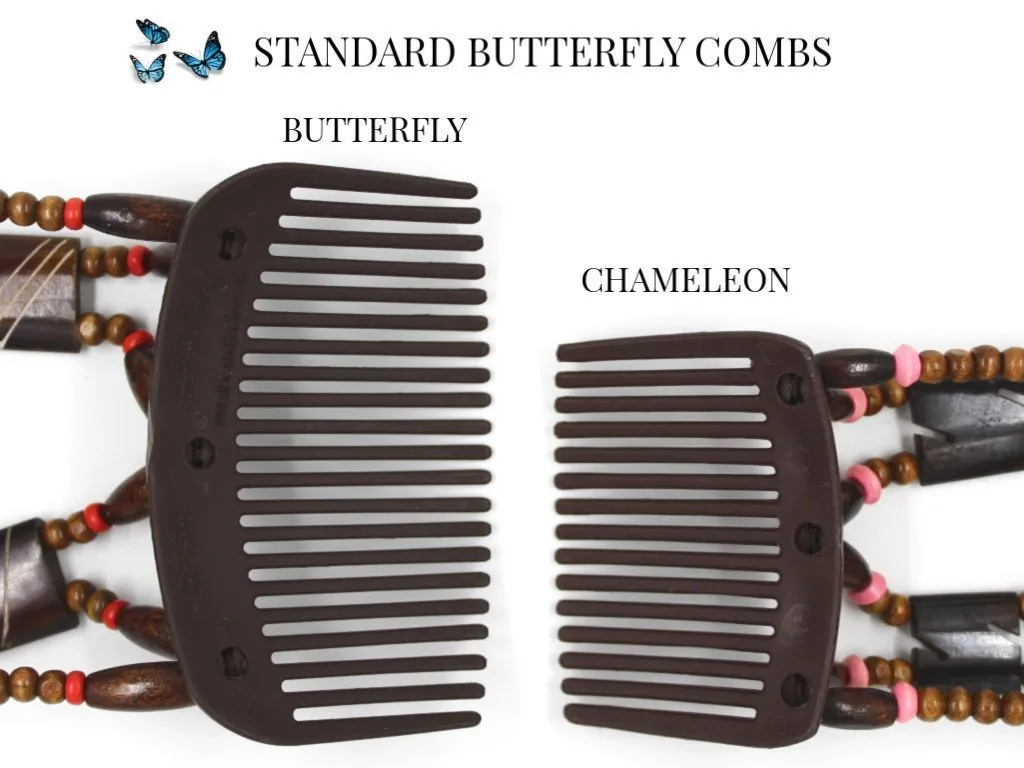 African Butterfly Hair Comb - Dalena Gray 35