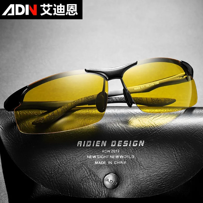 Aidien Men's  Full Rim Square Aluminum Magnesium Reading Glasses Sunglasses D8177