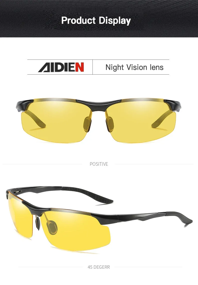 Aidien Men's  Full Rim Square Aluminum Magnesium Reading Glasses Sunglasses D8177