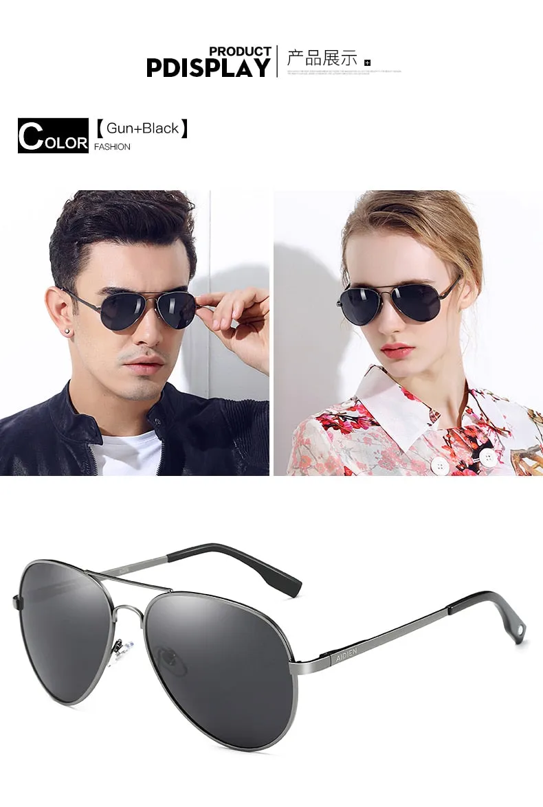 Aidien Unisex Full Rim Alloy Round Myopic Reading Glasses Sunglasses 6606