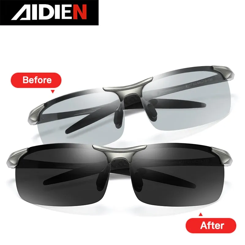 Aidien Unisex Full Rim Rectangle Aluminum Magnesium Reading Glasses Sunglasses B8177