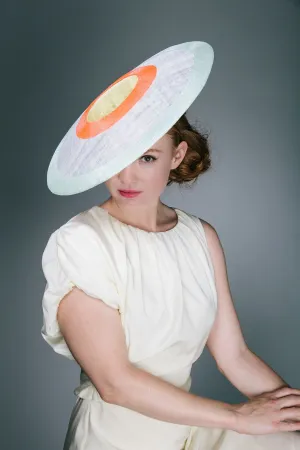 Aldaniti:  White and Neon Large Saucer Hat