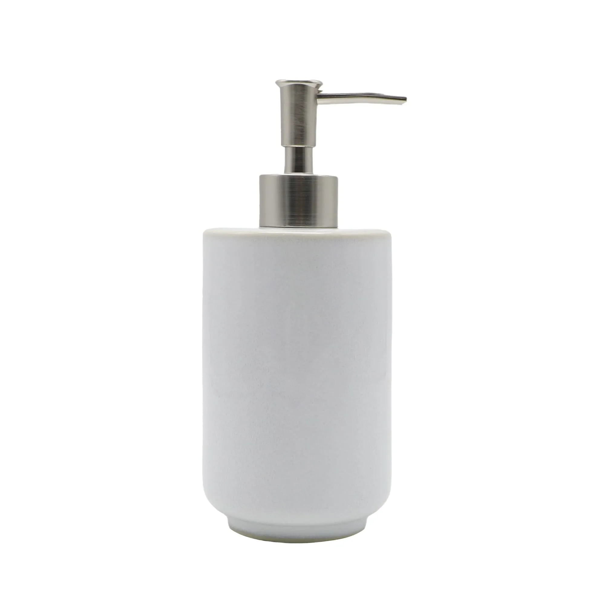 Anko Reactive White Soap Dispenser | Elegant Ceramic Bath Accessory Set | Durable Plastic Sprayer | White, 19x8cm