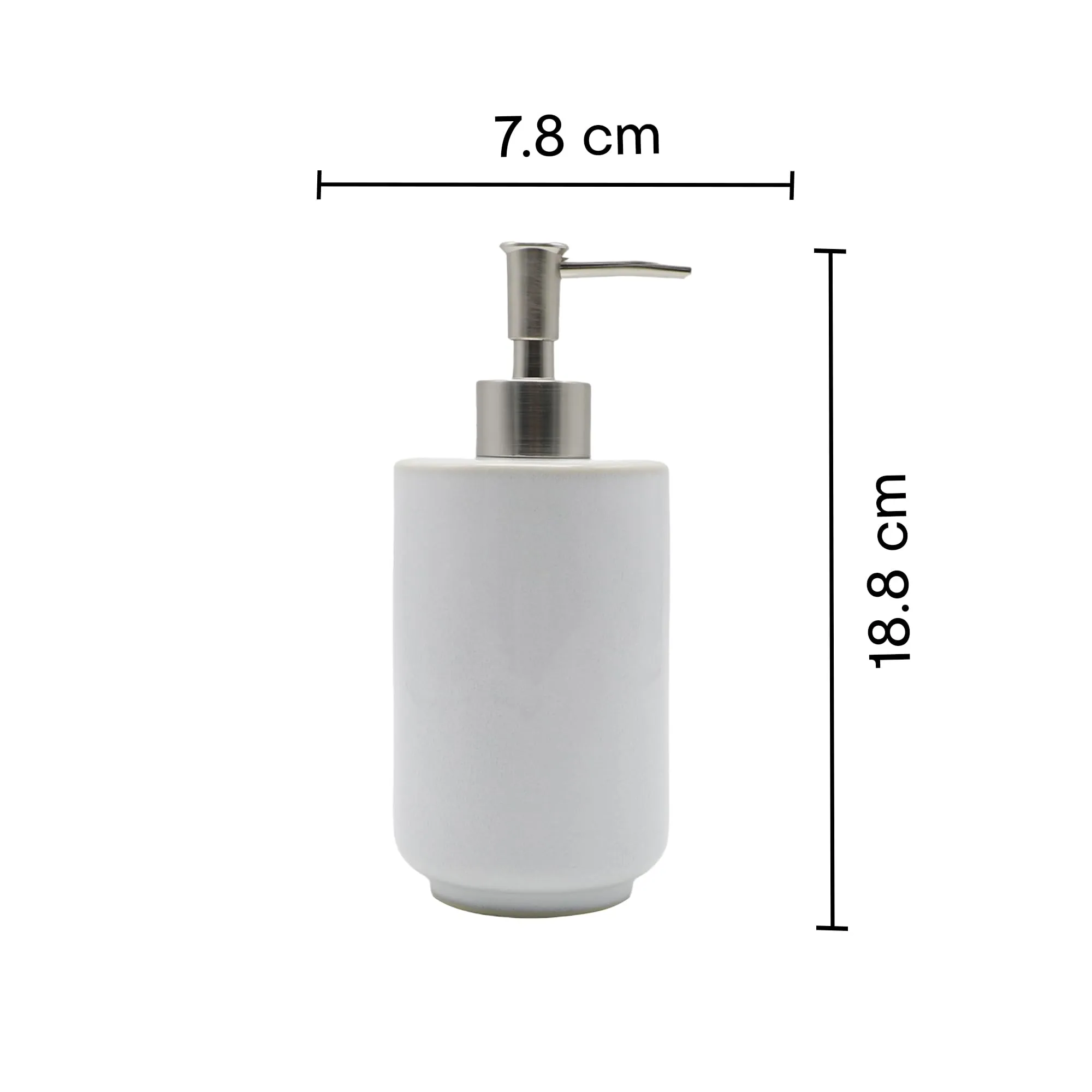 Anko Reactive White Soap Dispenser | Elegant Ceramic Bath Accessory Set | Durable Plastic Sprayer | White, 19x8cm