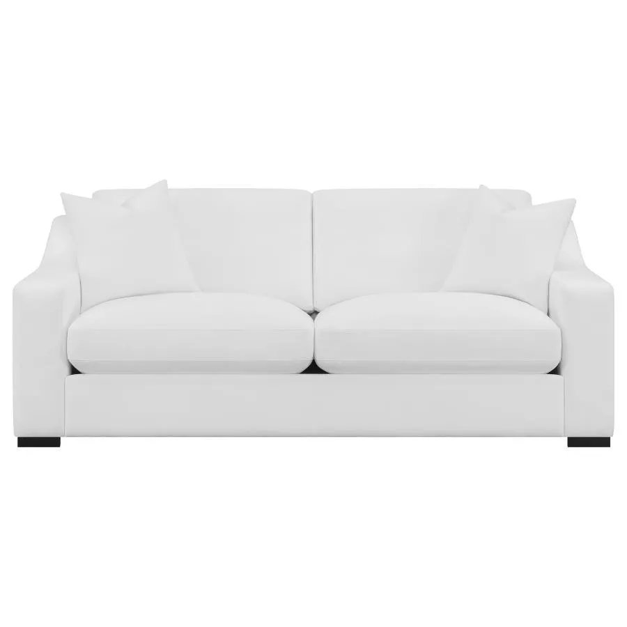 Ashlyn - Upholstered Sloped Arm Sofa - White