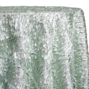 Austrian Wave Satin Table Linen in Mint