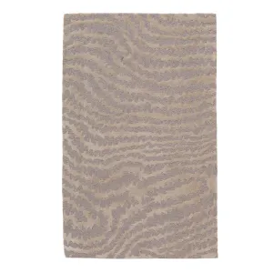 Beige Modern Wool Silk Blend Rug - 2'4" x 3'9"