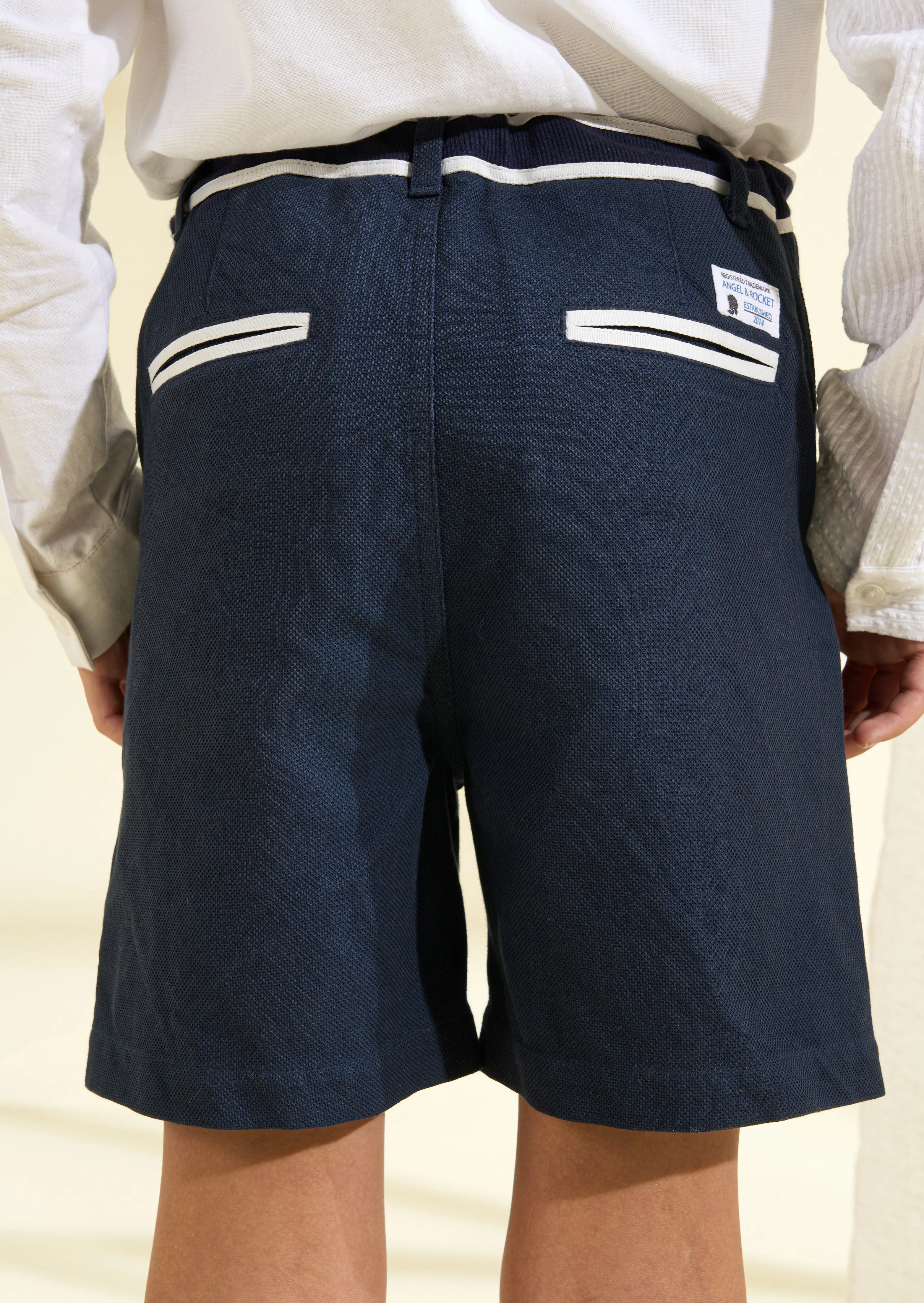 Bernard Navy Smart Textured Short