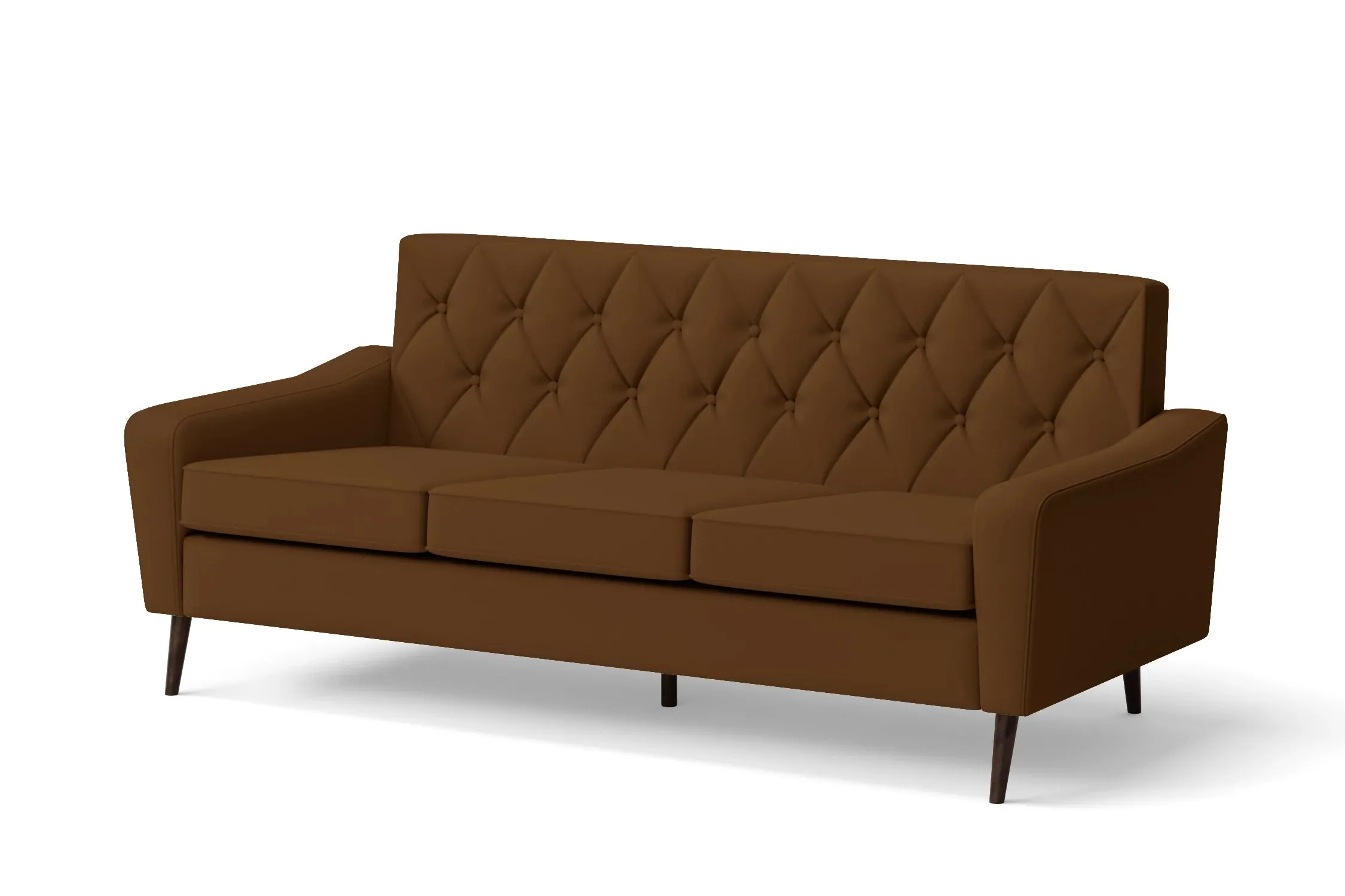 Carpi 3 Seater Sofa Walnut Brown Leather