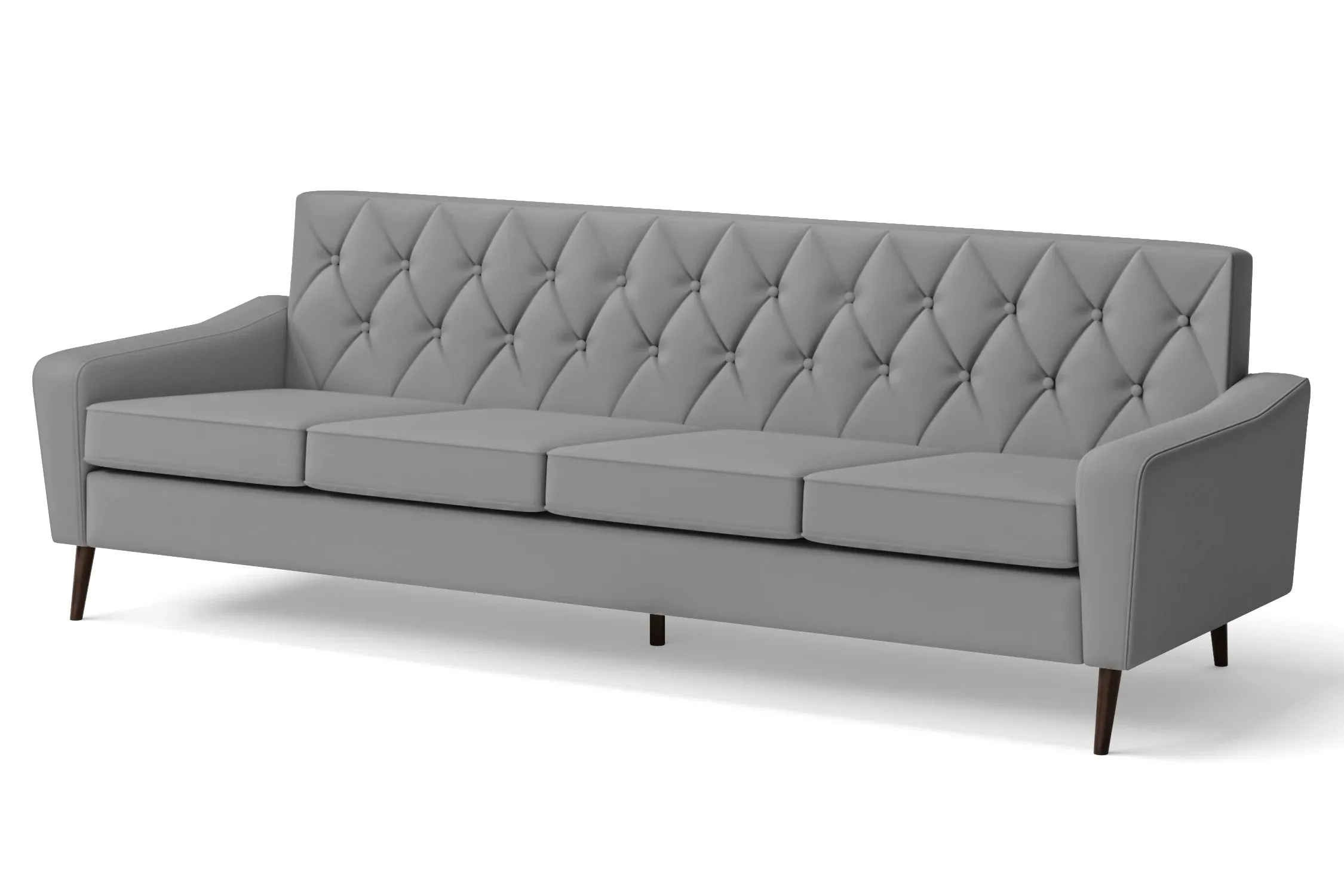 Carpi 4 Seater Sofa Grey Leather