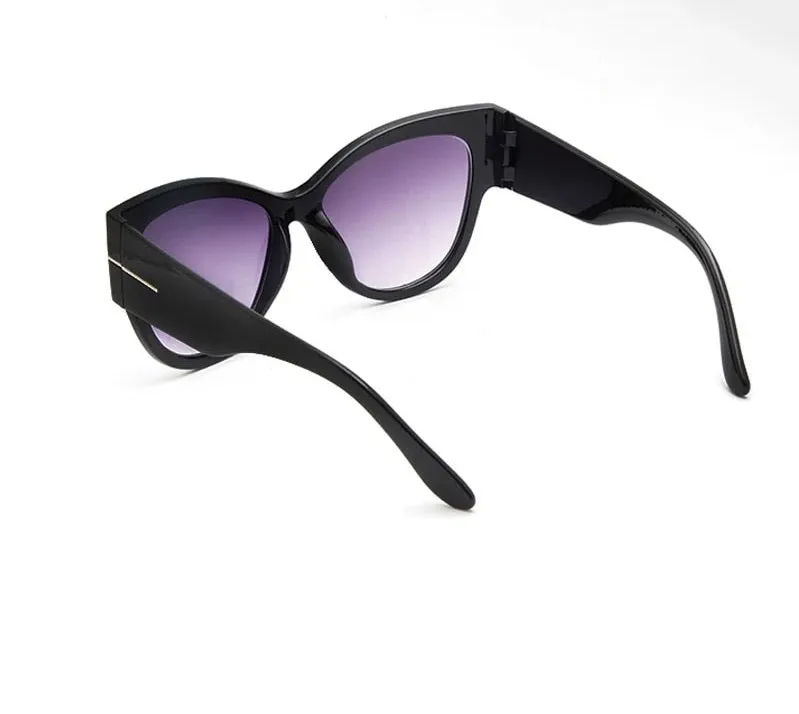 Cat eye oversized sunglasses with gradient lenses