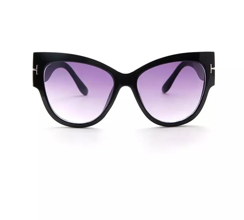 Cat eye oversized sunglasses with gradient lenses