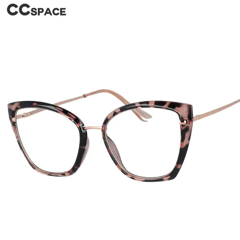 CCspace Women's Full Rim Square Cat Eye Resin Frame Eyeglasses 53012