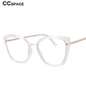 CCspace Women's Full Rim Square Cat Eye Resin Frame Eyeglasses 53012