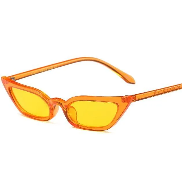 Colorful Sci-Fi Thin Sharp Corner Cat Eye Style Sunglasses