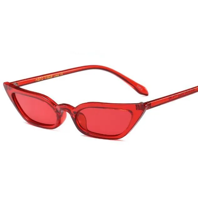 Colorful Sci-Fi Thin Sharp Corner Cat Eye Style Sunglasses