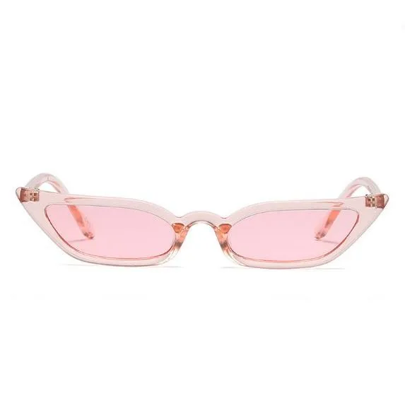 Colorful Sci-Fi Thin Sharp Corner Cat Eye Style Sunglasses