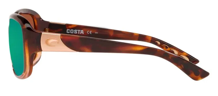 Costa Del Mar Gannet Shiny Tortoise Fade Frame - Green Mirror 580 Plastic Lens - Polarized Sunglasses