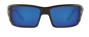 Costa Del Mar Mens Permit Blackout Frame - Blue Mirror 580 Glass Lens - Polarized Sunglasses