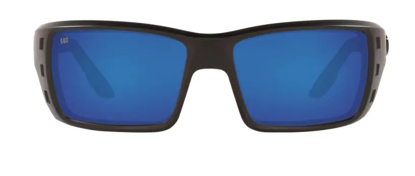 Costa Del Mar Mens Permit Blackout Frame - Blue Mirror 580 Glass Lens - Polarized Sunglasses