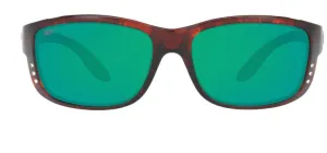 Costa Del Mar Mens Zane Tortoise Frame - Green Mirror 580 Plastic Lens - Polarized Sunglasses