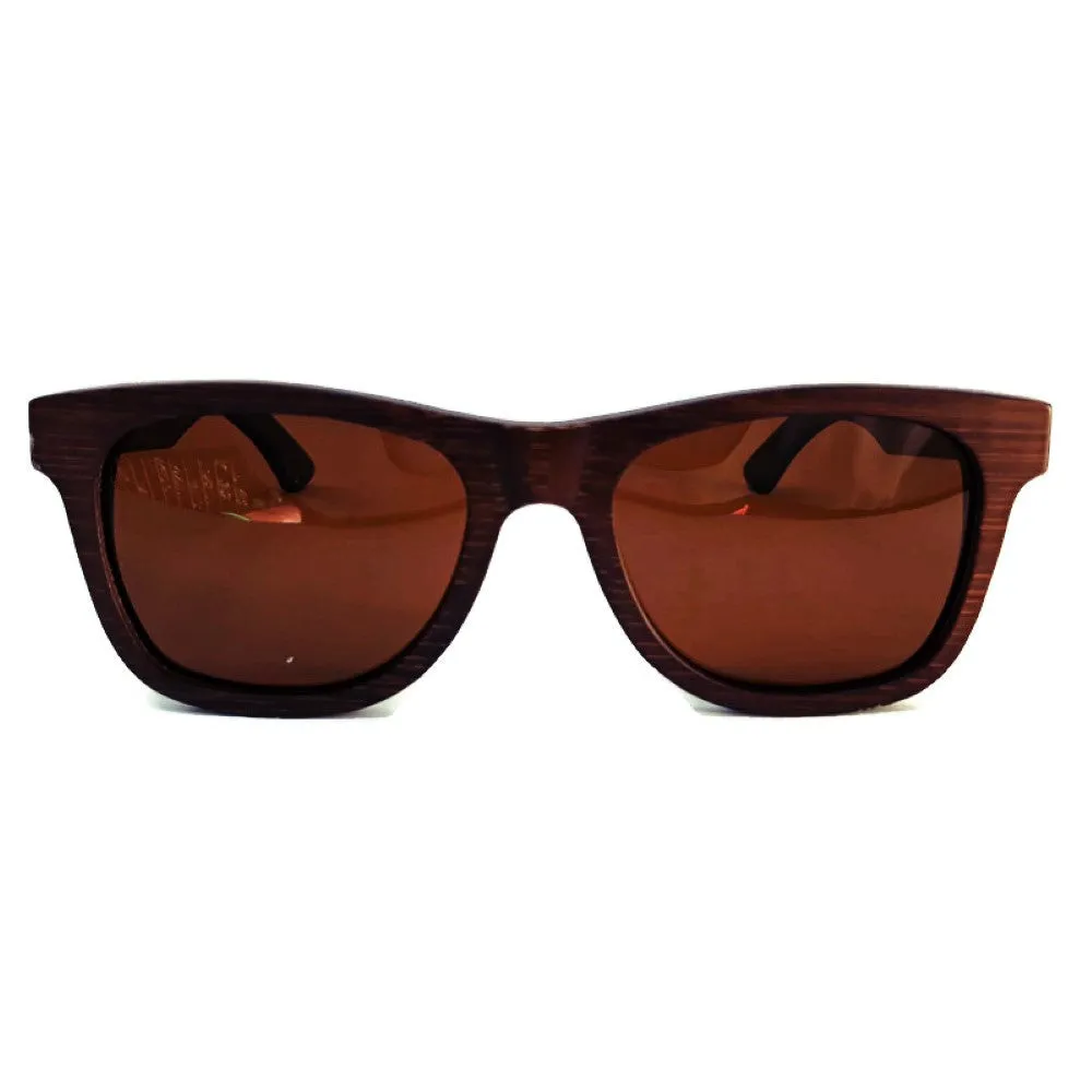 Crimson Wood Sunglasses, Tea Polarized Lenses