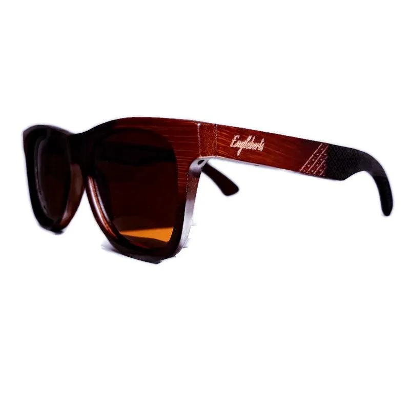 Crimson Wood Sunglasses, Tea Polarized Lenses