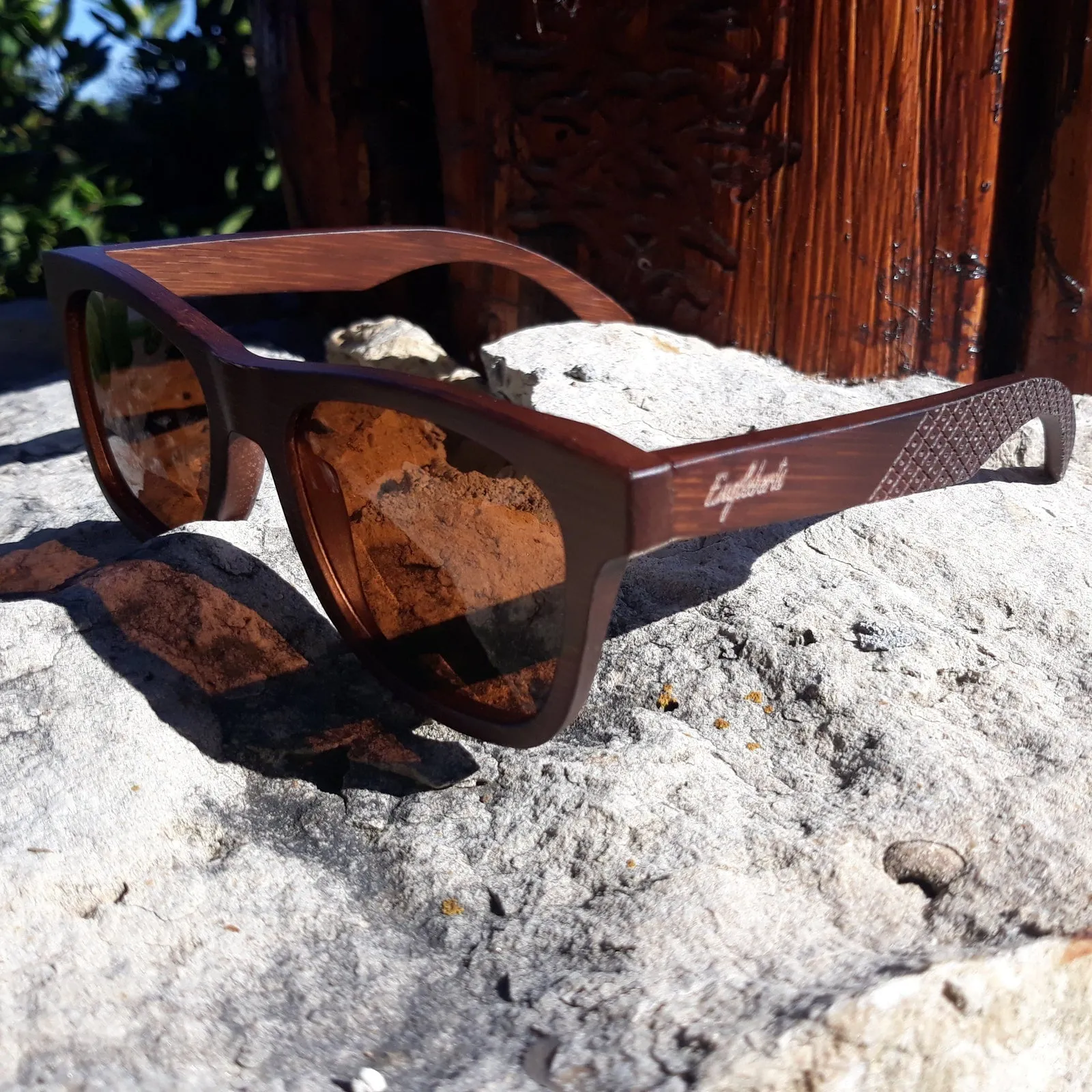 Crimson Wood Sunglasses, Tea Polarized Lenses