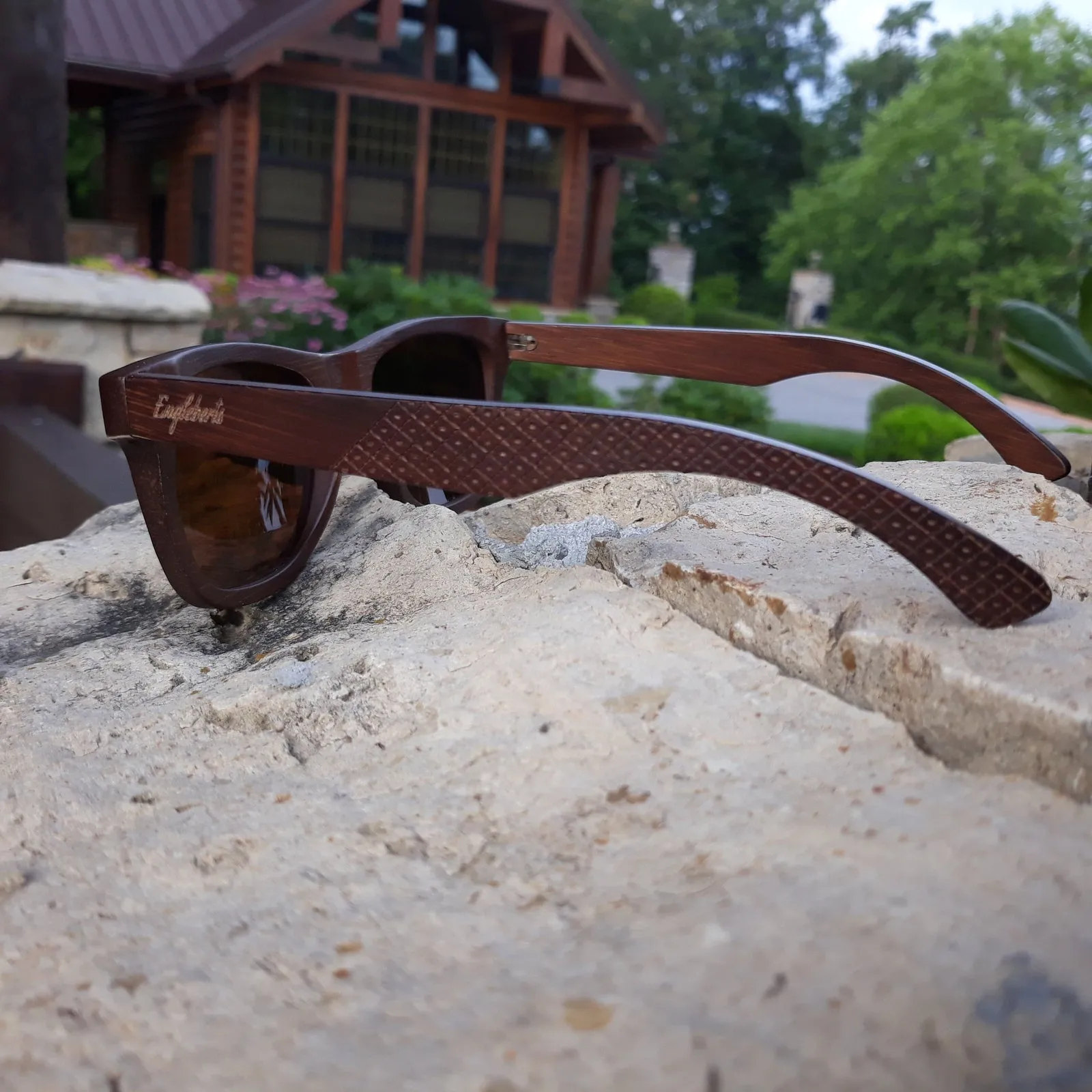 Crimson Wood Sunglasses, Tea Polarized Lenses