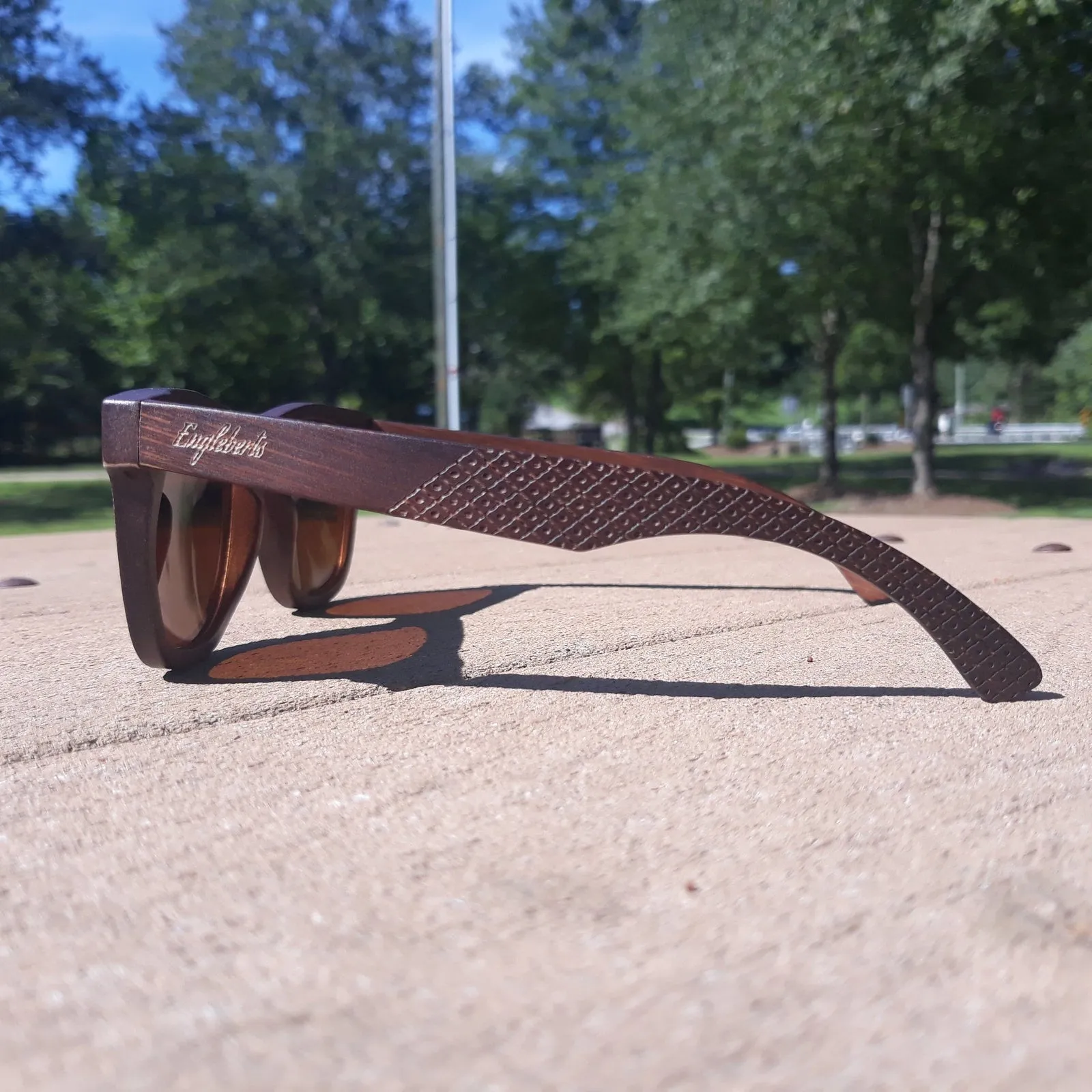 Crimson Wood Sunglasses, Tea Polarized Lenses