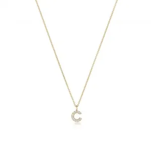 Diamond Jewellery 18ct Gold Diamond Initial Necklace NDQ154/C