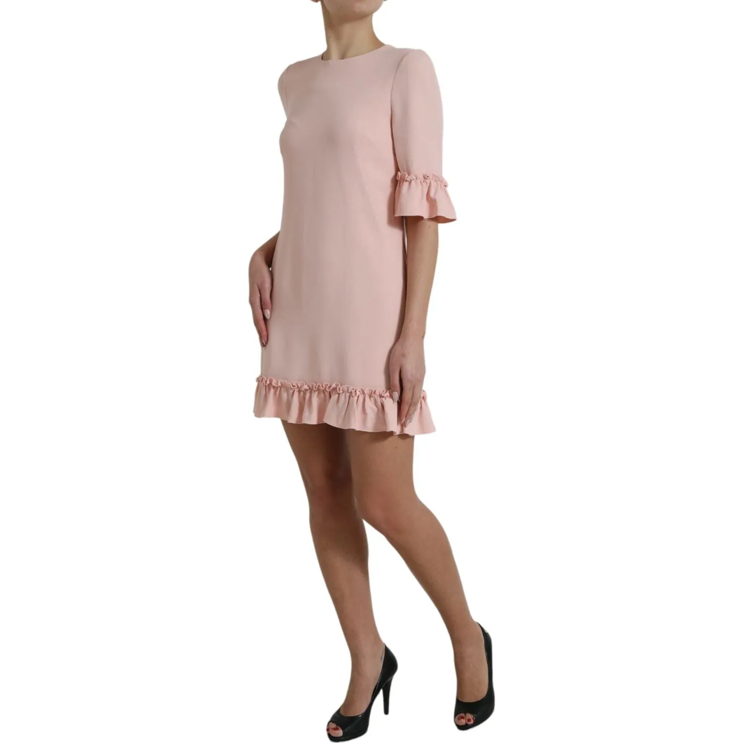 Dolce & Gabbana Elegant Light Pink A-Line Shift Mini Dress