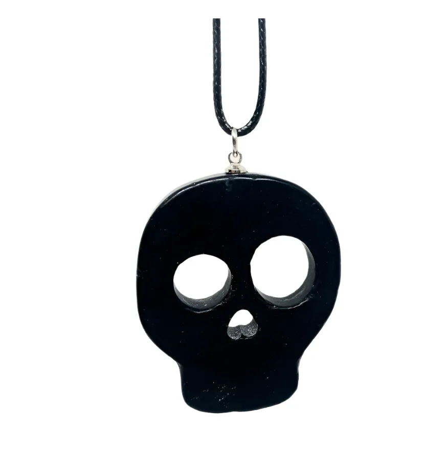 Firework Stone Crystal Skull Pendant Necklace