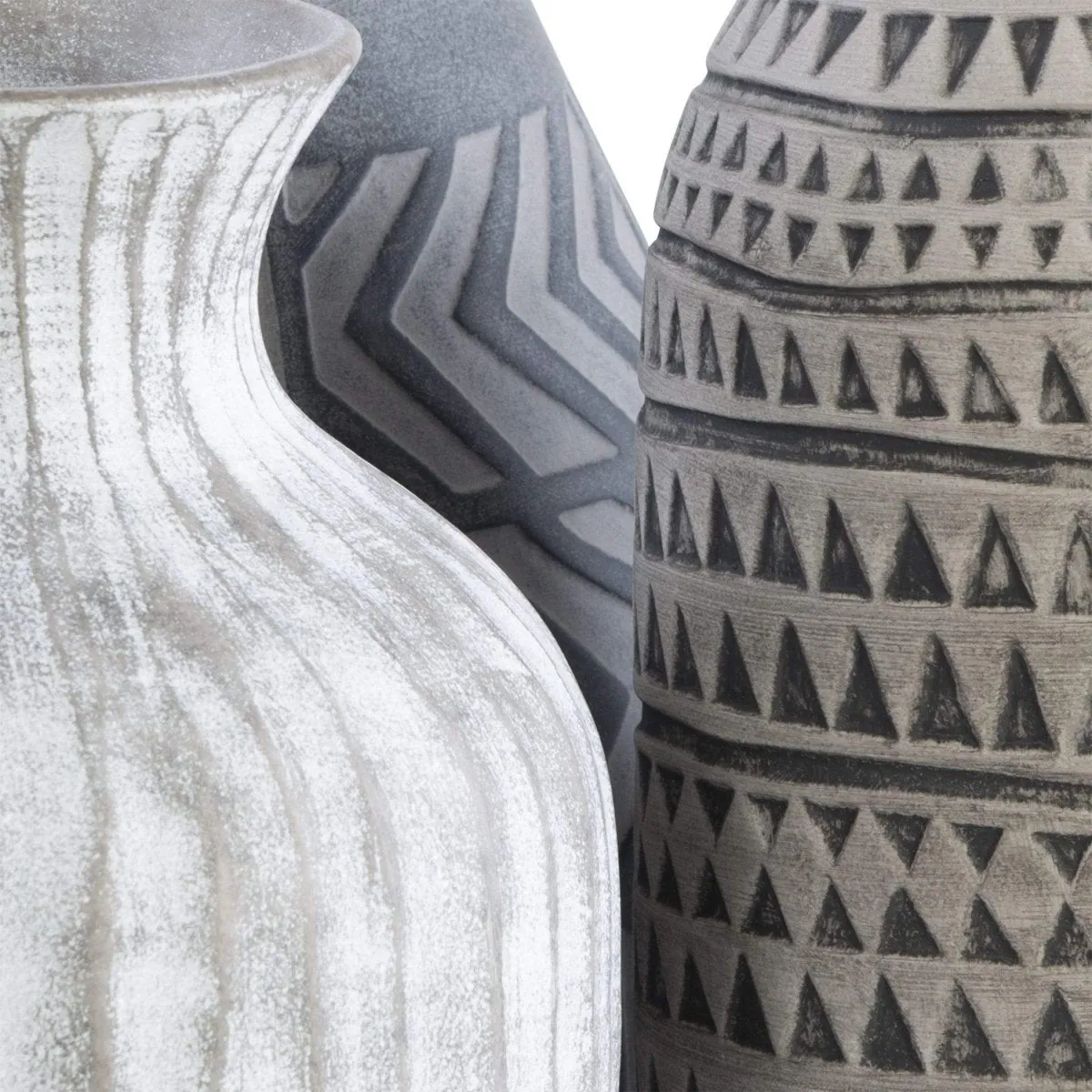 Geometric Patterned Natch Vases (S/3)