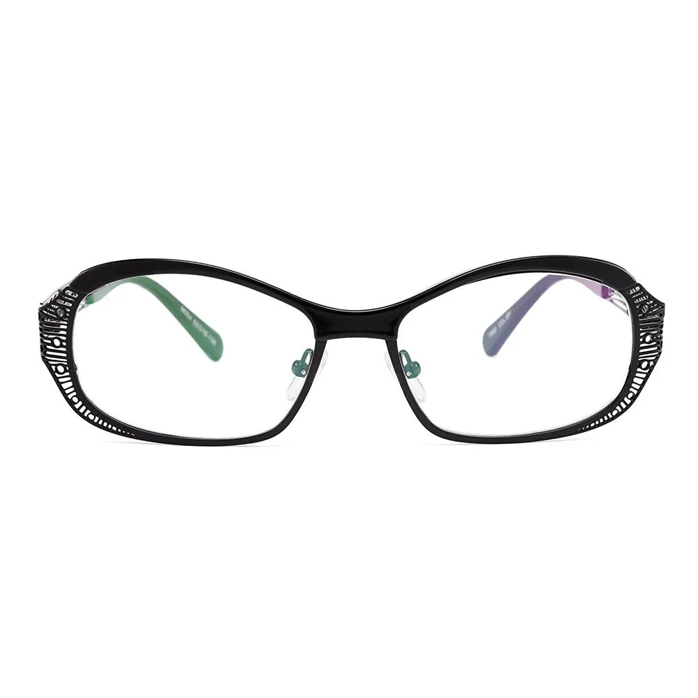 Gmei Women's Eyeglasses Oval Ultralight TR90 Alloy M054