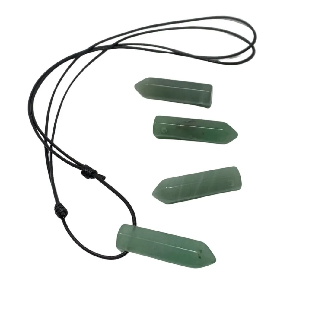 Green Aventurine Bullet Necklace - Prosperity Focus