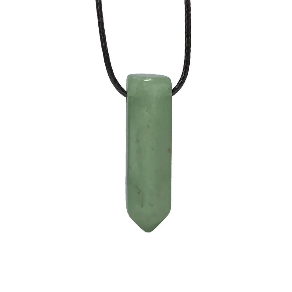 Green Aventurine Bullet Necklace - Prosperity Focus