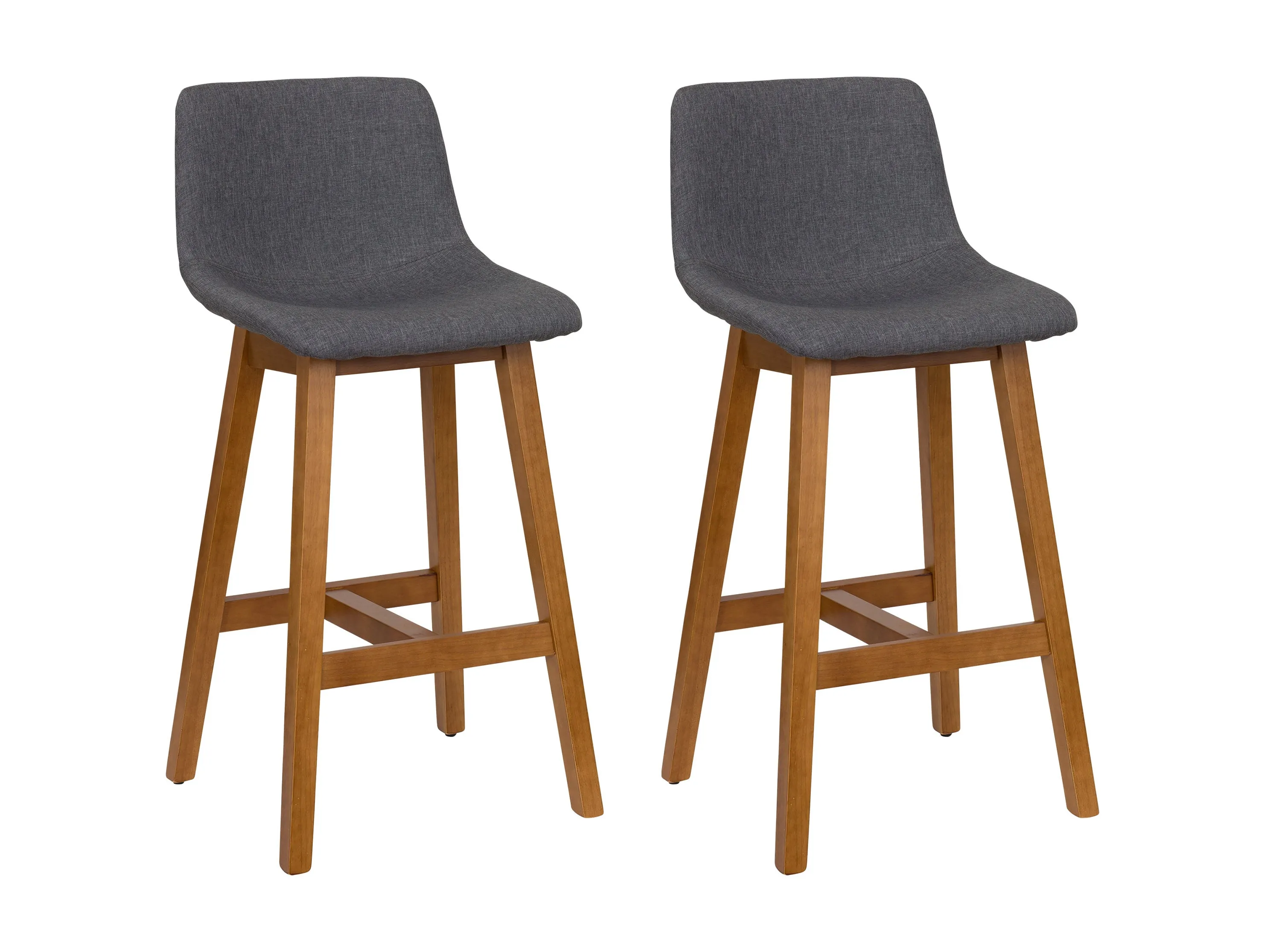 Grey Wood Bar Stools Set of 2