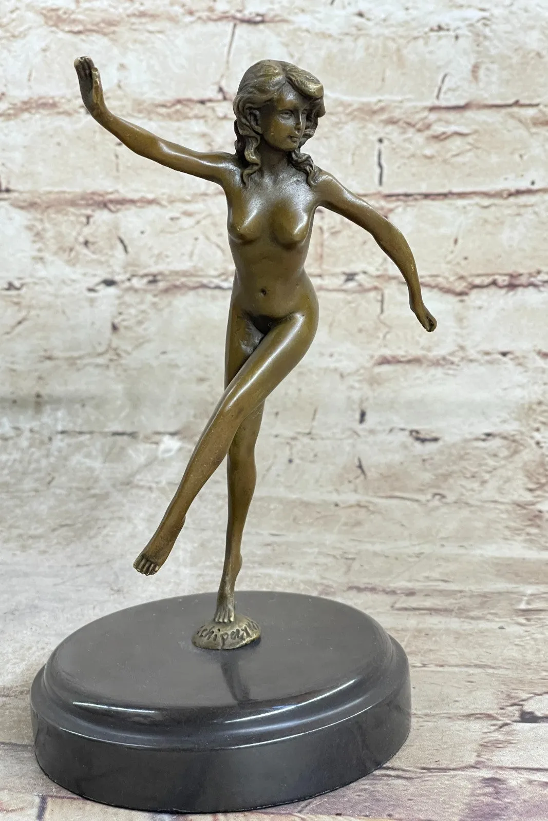 Handcrafted bronze sculpture SALE Erotic Nude Girl Up Pin Classic Original