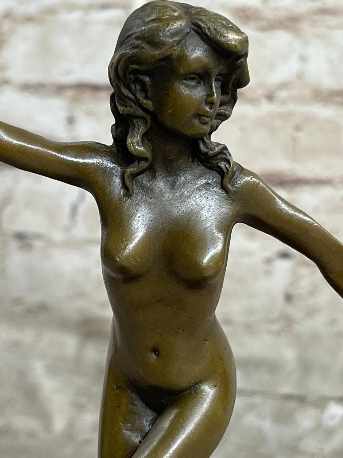 Handcrafted bronze sculpture SALE Erotic Nude Girl Up Pin Classic Original