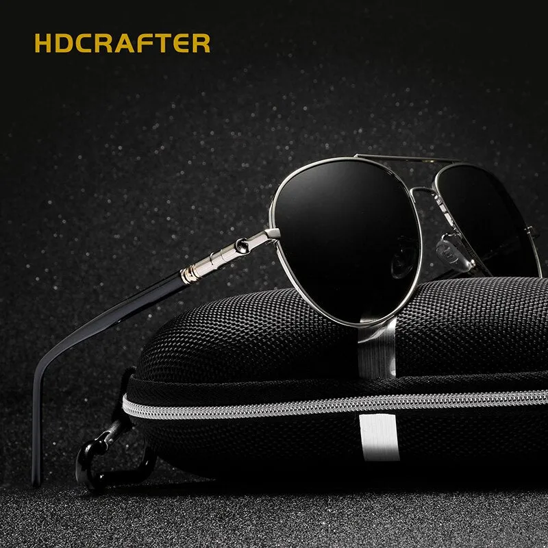 Hdcrafter Unisex Full Rim Double Bridge Oval Alloy Frame Polarized Sunglasses Le001