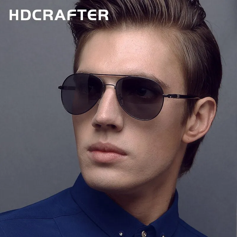 Hdcrafter Unisex Full Rim Double Bridge Oval Alloy Frame Polarized Sunglasses Le001